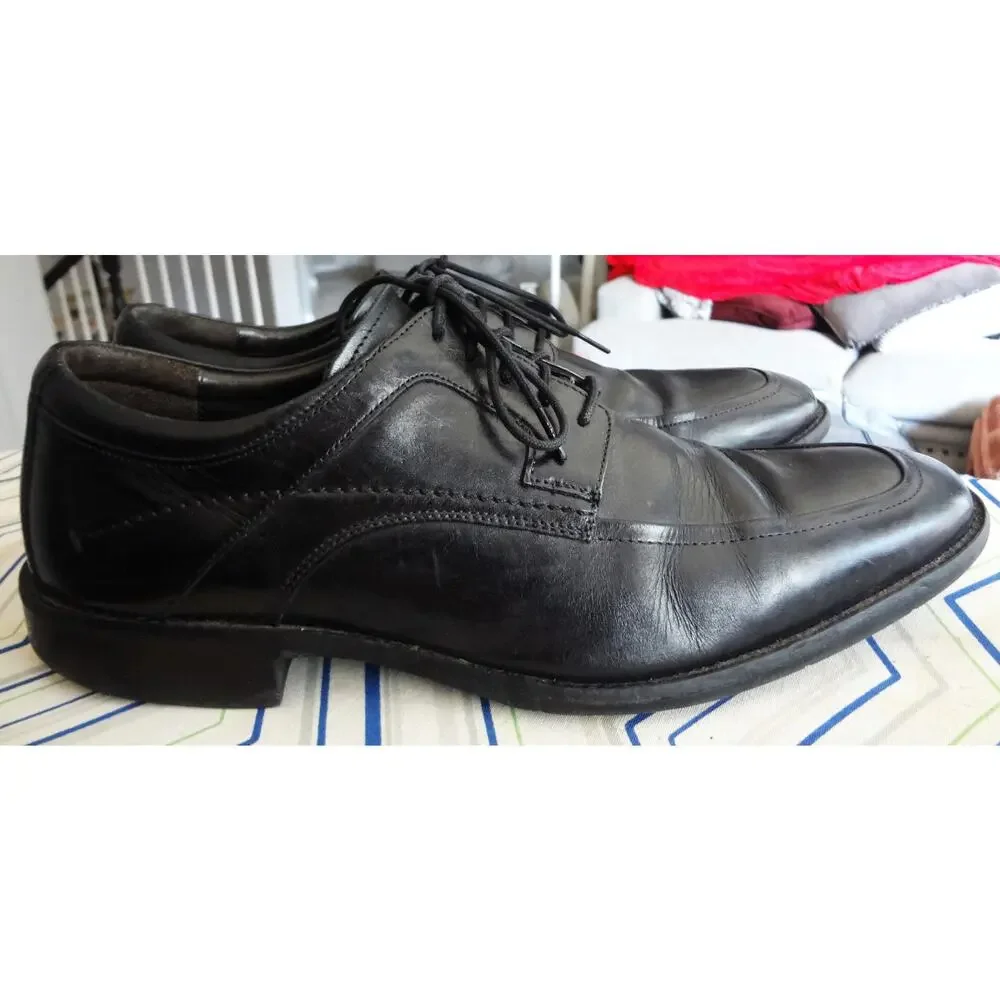 Johnston Murphy Black Leather Apron Square Toe Oxford Dress Shoes Men 11 Lace Up
